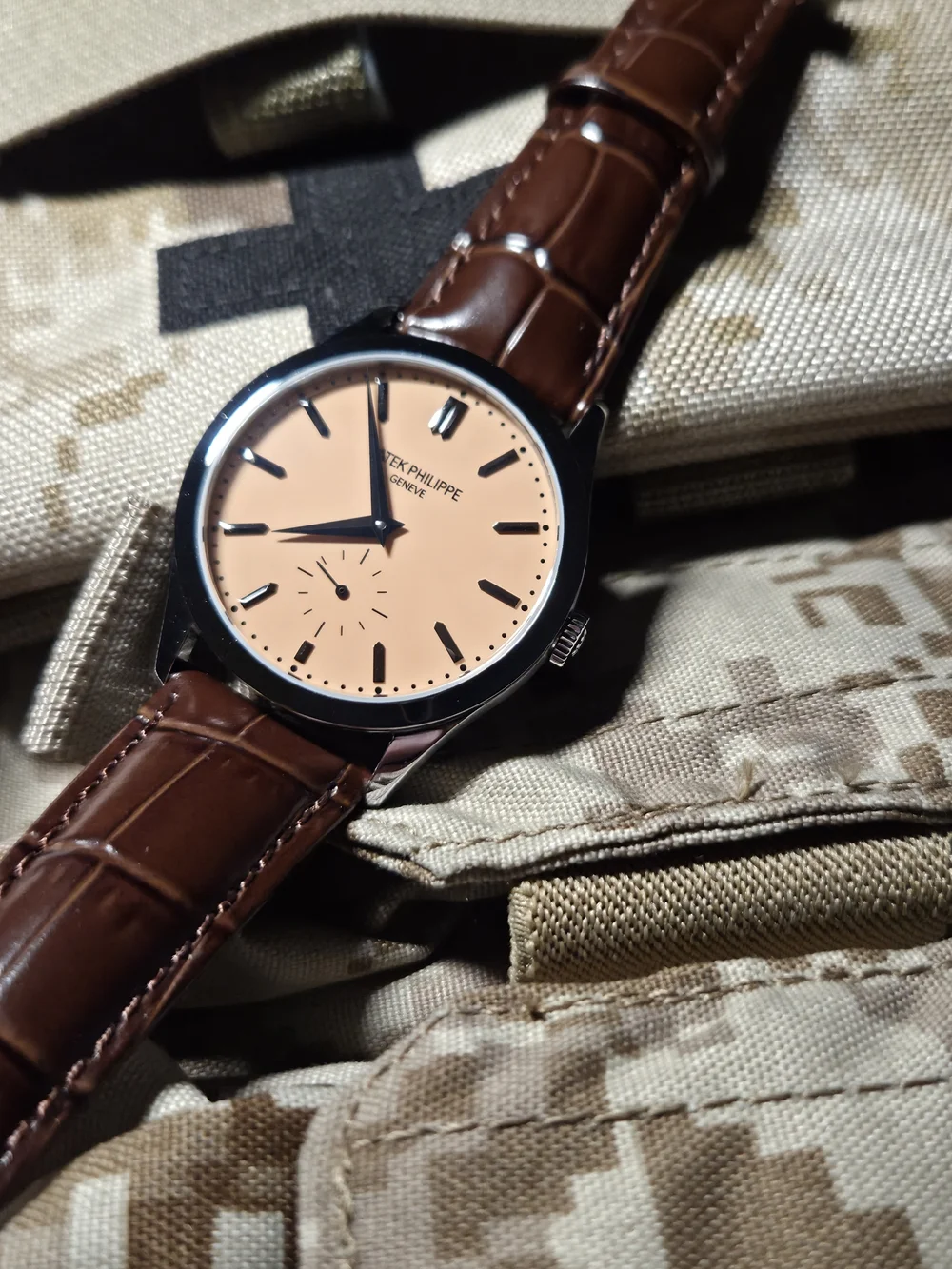 Patek Philippe Genève Salmon Dial Dress Watch 6119G-001 SuperRep